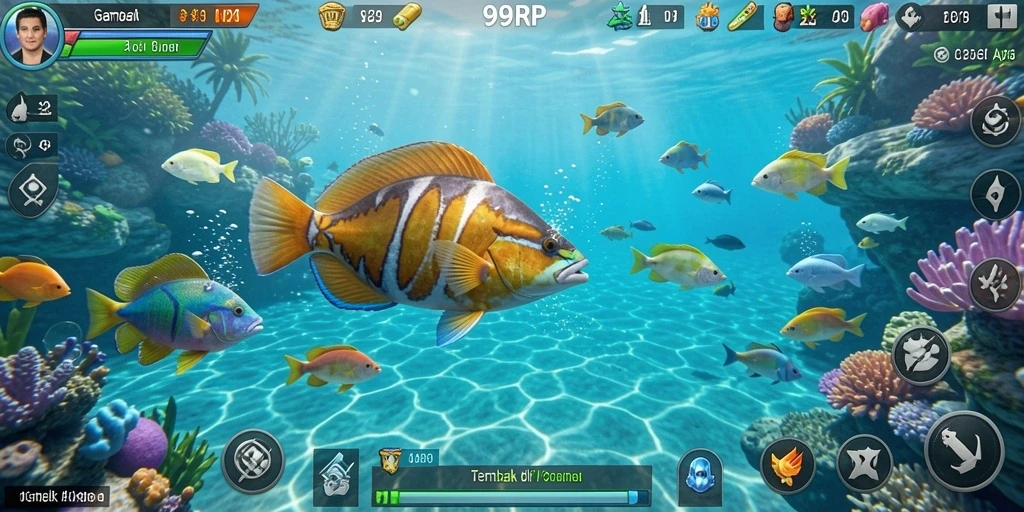 Gameplay menarik dalam 99RP dengan ikan beraneka ragam.