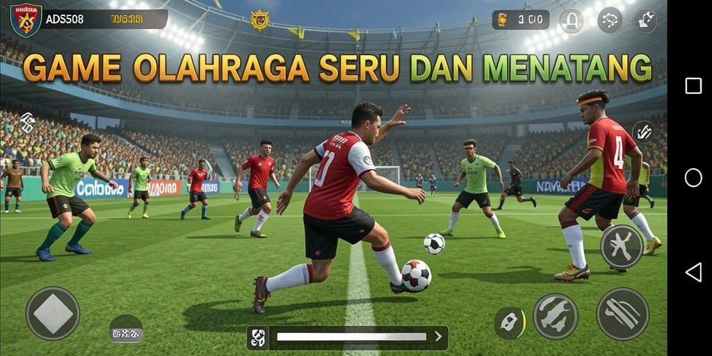 Tangkapan layar gameplay menunjukkan aksi seru dalam olahraga.