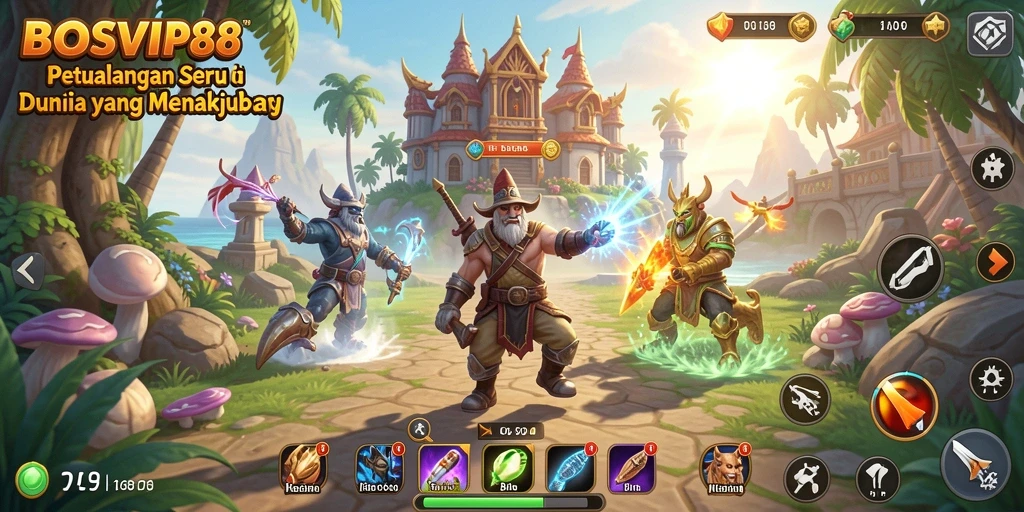 Tampilan gameplay <strong>BOSVIP88</strong> yang penuh petualangan seru dan tantangan.