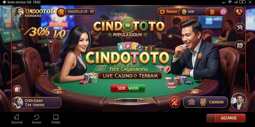 Gameplay seru CINDOTOTO dengan dealer langsung di layar.