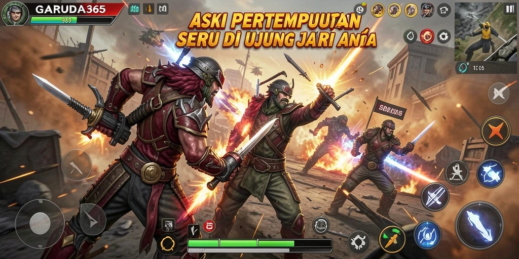 Tampilan gameplay seru di GARUDA365 dengan pertarungan mendebarkan.