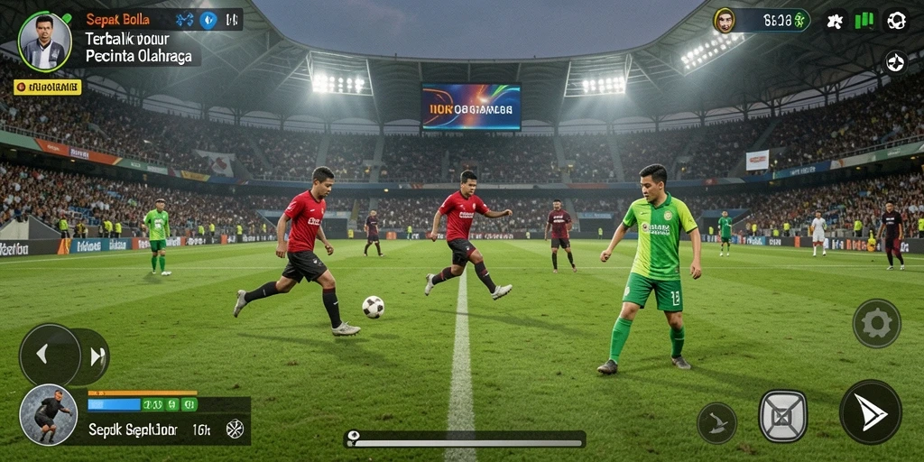 Screenshot N06 menampilkan aksi intens di lapangan sepak bola.